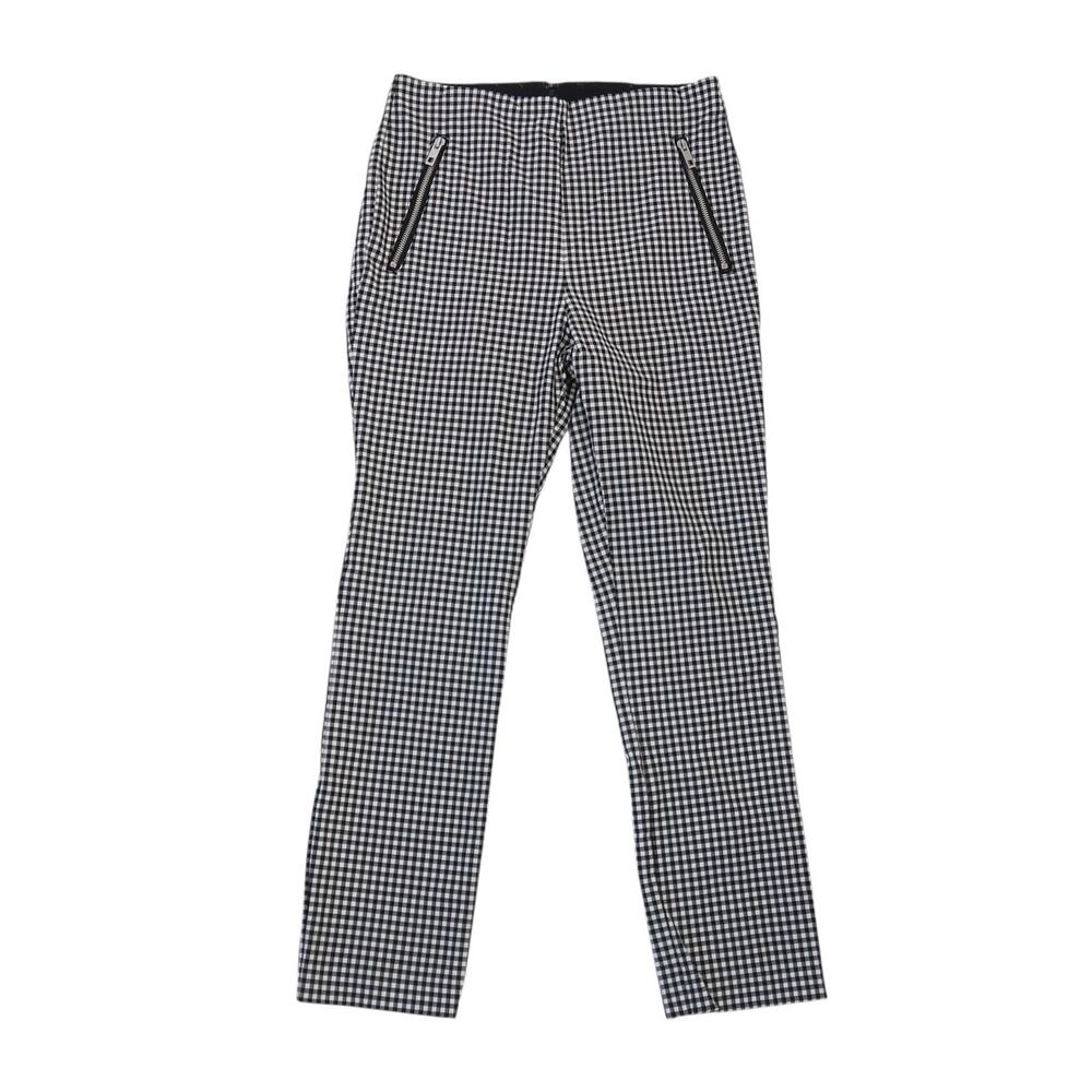Rag & Bone Black and White Gingham Check Plaid High Rise Slim Fit Pants 6